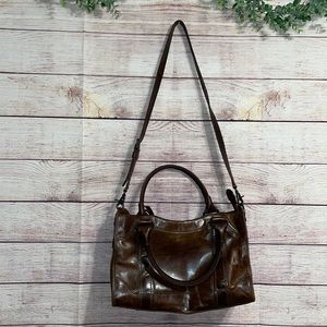 Frye Melissa Satchel in Cognac - Antique Hardware, Authentic Leather (MSRP $388)
